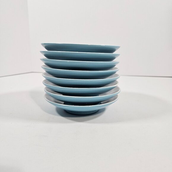 Vintage Mikasa Cera Stone Blue & White Small Dessert Fruit Bowls Set of 8 MCM - Picture 2 of 8